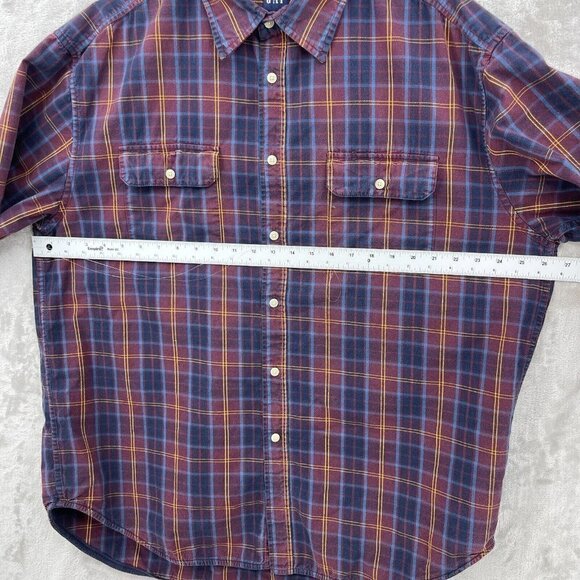 Gap Vintage Oversized Baggy Fit Plaid Flap Pocket Short Sleeve Shirt - Picture 9 of 10